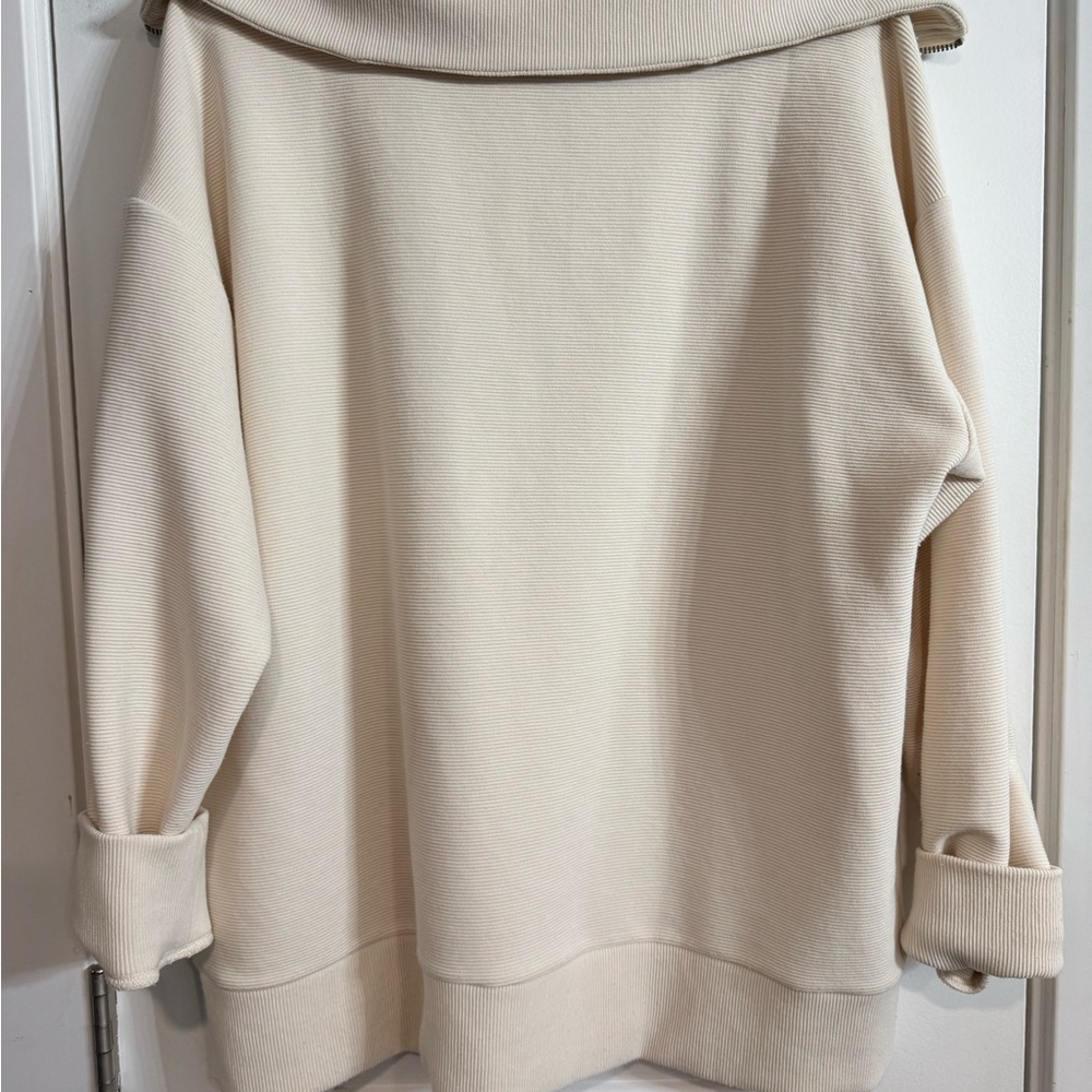 Maurices Cream Quarter Zip Size Large - Picture 5 of 5